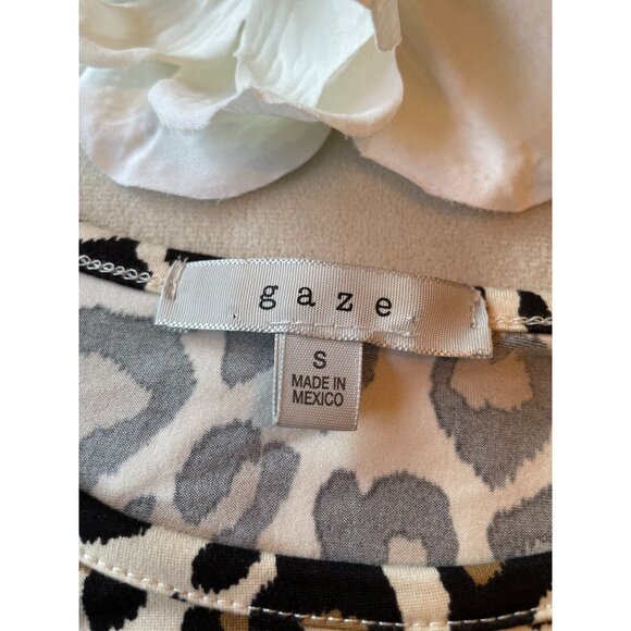 Gaze Womens Leopard Print Long Sleeve Shirt Small Fall Trend - Picture 3 of 6